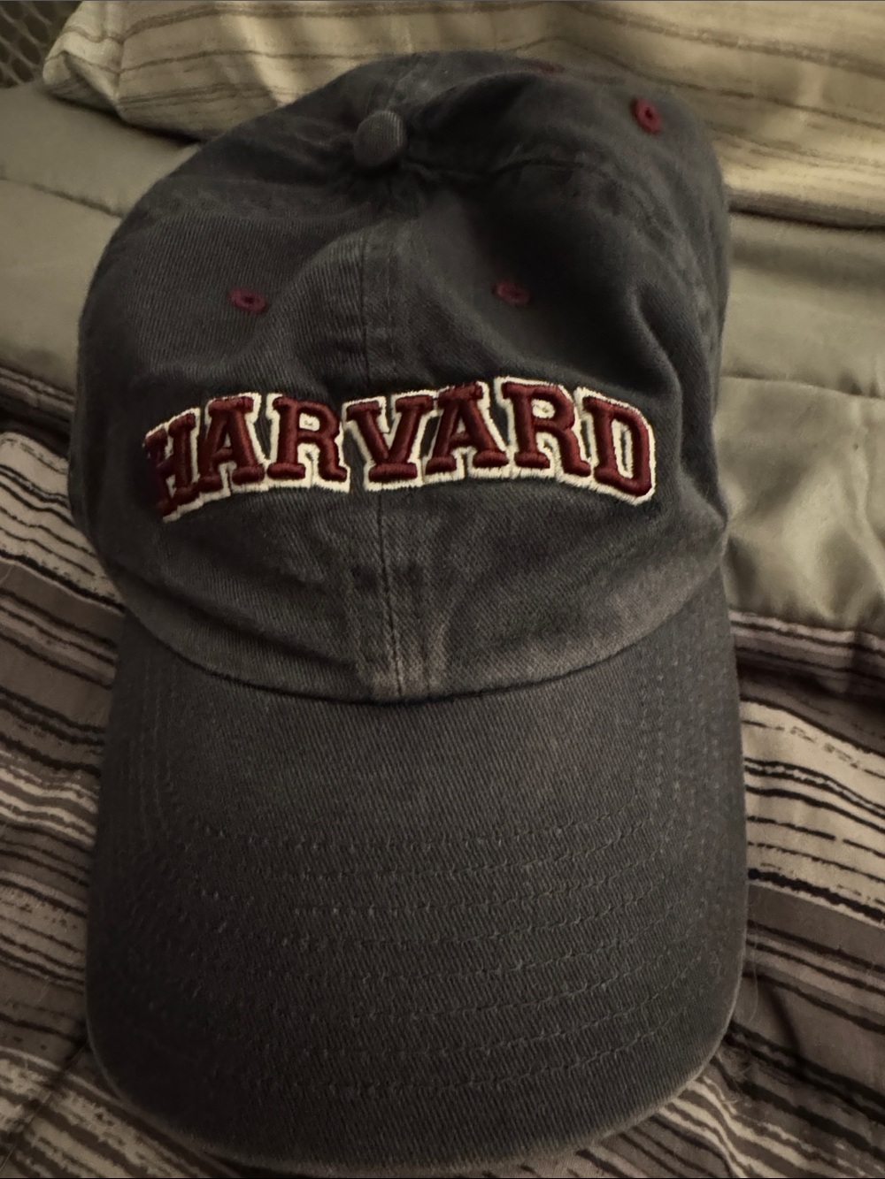 Harvard Embroidered Baseball Cap Navy with Maroon Accents. TwinsEnterprise, INC.